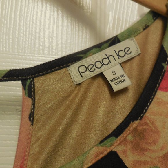 Maxi Dress SMALL NEW Floral 3/4 sleeve black pink bohemian - Picture 2 of 7